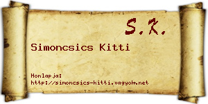 Simoncsics Kitti névjegykártya