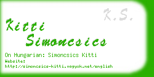 kitti simoncsics business card